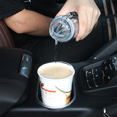 Cargool auto riscaldamento coppa Automotive elettrico bollitore caffè tè latte acqua tazza termica per biberon con supporto e spina accendisigari, 280 ml, 12 – 24 V, nero
