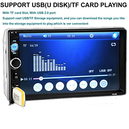Cargool auto stereo universale 17,8 cm touch screen HD auto MP5 lettore video con funzione vivavoce, telecomando e cavo di ricarica