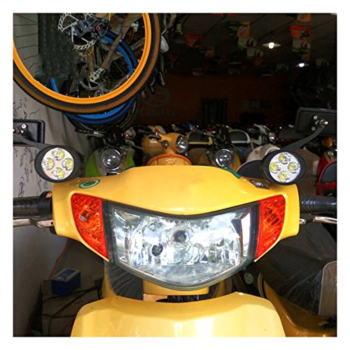 cargool LED Moto faro Super Bright Moto faro universale fendinebbia per motocicletta, Auto, SUV, Fuoristrada e veicoli da cantiere, 12 V-80 V, Nero
