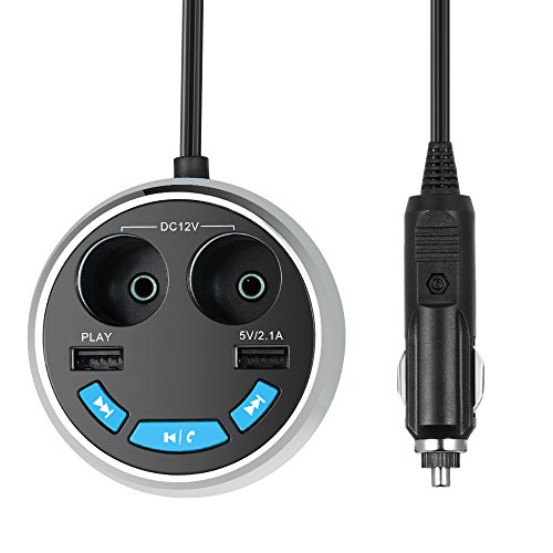 Caricabatteria da auto Bluetooth Dual USB accendisigari, Mesllin 120W Power Adapter 12v / 24v Multi funzione ricarica veloce per iPhone Samsung Andriod e altro (blu)