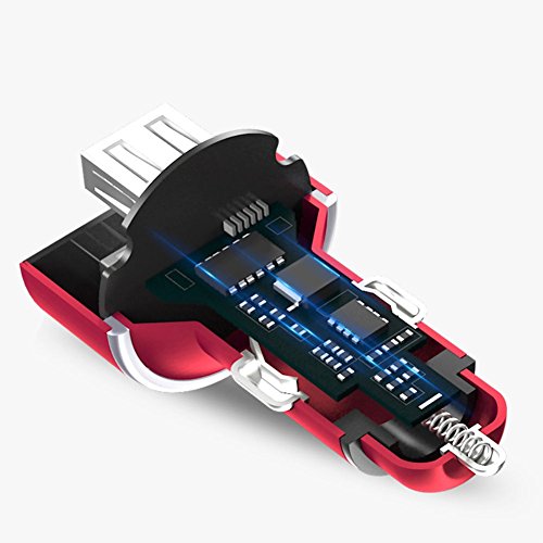 Caricabatteria da auto, display a LED per adattatore per auto USB 3.1A di ricarica rapida in metallo JINGBO , Nero