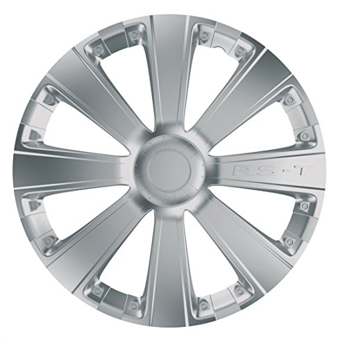 CARPLUS Set di 4 copricerchi alta qualità colore argento RST Silver. 14 Pollici