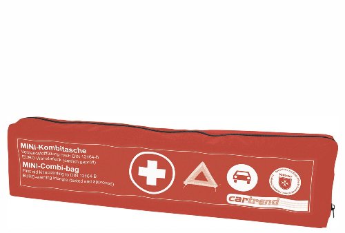 Cartrend 7730044 borsa combinata in velcro, rosso, DIN 13164, con misure di emergenza di primo soccorso maltesi