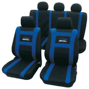 Cartrend 79-5220-01 Speed - Set completo coprisedili, adatti ad airbag laterale, colore: Blu