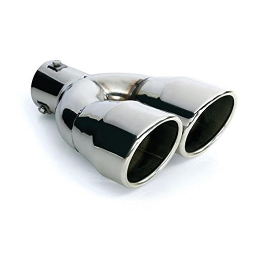 cartuner® di scarico del tubo 2 X 90 mm rotonda in acciaio inossidabile in scarico sportivo Optik Absorber a doppia estremità Tubo 36 – 54 mm