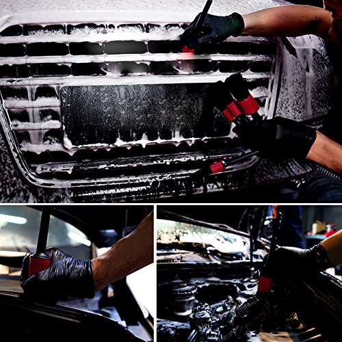 Ccmart auto Detailing Brush set (set of 5), dettaglio spazzole perfetto per auto moto Automotive pulizia ruote, cruscotto, interno, esterno, pelle, prese d