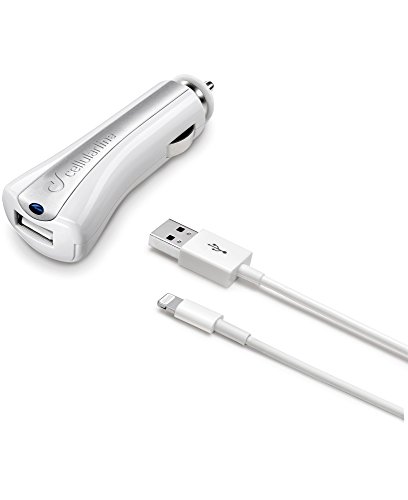 Cellularline CBRUSBMFIIPH5W Auto White mobile device charger - Mobile Device Chargers (Auto, MP3, MP4, Smartphone, Cigar lighter, iPhone 5, iPhone 5c, iPhone 5s, iPhone 6, iPhone 6 Plus, iPhone 6s, iPhone 6s Plus, iPhone 7,..., Contact, White)