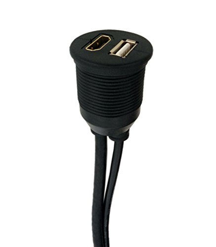 Cerrxian 1 meter USB cavo di prolunga HDMI & Dash pannello di montaggio a incasso per auto, barche e moto