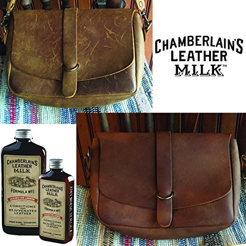 Chamberlain’s Leather Milk - Kit balsamo e detergente prodotti in pelle - Conditioner No. 1 + Cleaner No. 2 - prodotti naturali e atossici 2 dimensioni. Made in USA. Include 2 applicatori! - 0.18 L