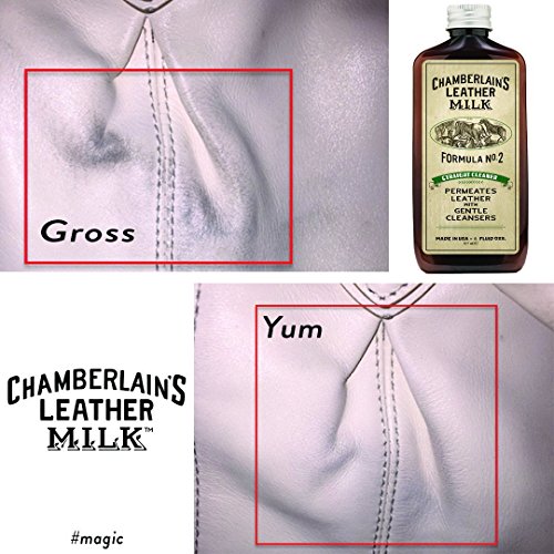 Chamberlain’s Leather Milk - Kit completo per la cura di pelle e cuoio - balsamo, detergente e protettore nr. 1-6 - con 6 applicatori - 0.18 L