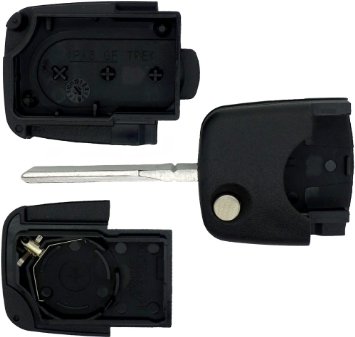 Chequers Motorstore Audi A2 A3 A4 A6 A8 3 Button Key Fob Case Remote Key Fob 2032 Battery & Blade