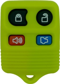 Chequers Motorstore Ford Transit Connect 4 ecc... 4 pulsante telecomando giallo portachiavi con bottone rosso
