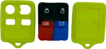 Chequers Motorstore Ford Transit Connect 4 ecc... 4 pulsante telecomando giallo portachiavi con bottone rosso