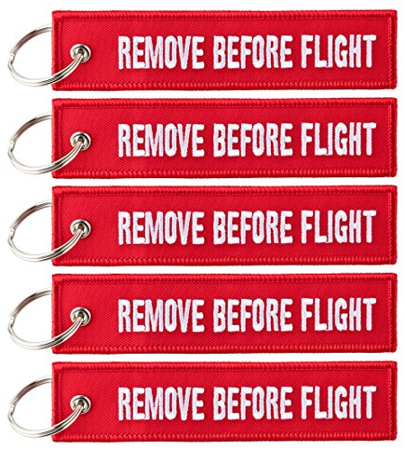 Ciondolo con scritta "Remove before flight” – Confezione da 5 pezzi