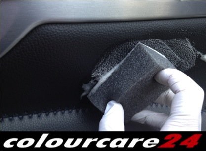COLOURCARE24 - Kit accessorie detailing per lavaggio profonda Interni Auto in pelle spazzola per pelle & cuoio, panno in micro fibra spungetta - Pulizia interni auto, divano,