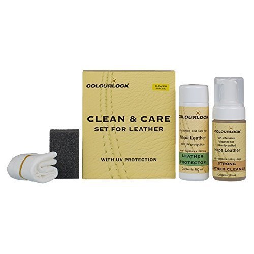 COLOURLOCK - Kit per la pulizia e la cura della pelle, per uso su parti interne di auto, mobili in pelle, divani, sofà, giacche, borse e altri articoli in pelle, protegge dall