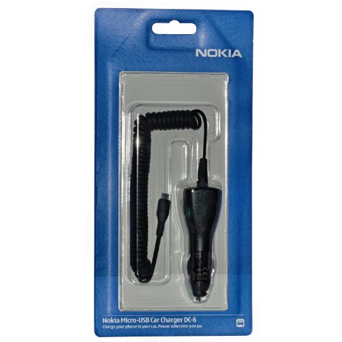 Confezione Originale Nokia cellulare auto cavo di ricarica – DC 6 – per Nokia Telefoni Cellulari con connettore micro USB