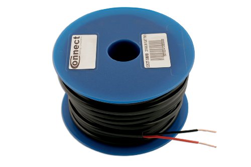 Connect 30052 - Cavo piatto a due conduttori per auto, 30 m x 0,3 mm, colore: Nero/Rosso