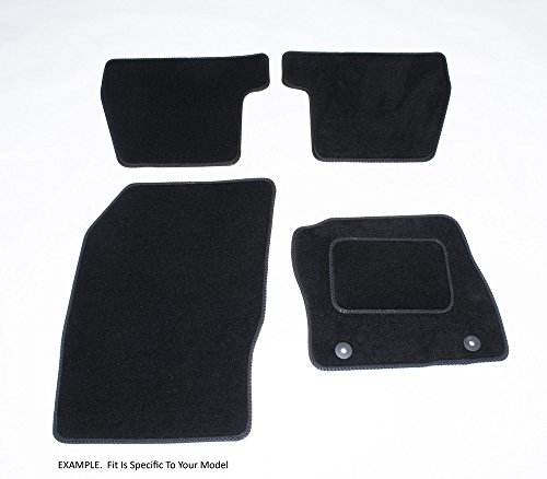 Connected Essentials Tappetini auto in Custom Fit Resistente con 650Â grammi di moquette su misura per  Sharan (2010), colore: nero, con clip ovali, Set di 4