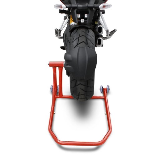 ConStands Cavalletto Alza Moto Ducati Hypermotard 796 10-12 rosso, Single posteriore per Monobraccio, adattatore incl.
