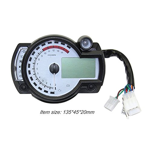 Contachilometri digitale universale per moto Contachilometri LCD regolabile con contagiri con pannello bianco 299 MPH / KPH