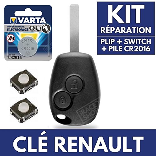 Contenitore telecomando plip Cover Chiave RENAULT MODUS ➜ KANGOO ➜ Twingo ➜ Master ➜ Laguna ➜ Clio 3 + batteria Cr2016 Varta