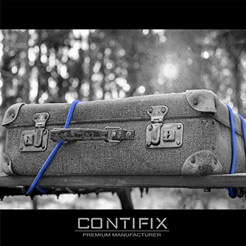 CONTIFIX, funi elastiche per bagagli, premium, in molte misure, set da 25 pezzi universale, inclusirete portaoggetti e tenditore per telone, elastici molto forti con gancio per bici, moto e auto
