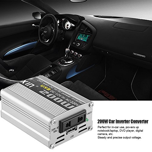 Convertitore auto, trasformatore da 12 V (corrente continua) a 200V (corrente alternata), 220 W con USB 5 V, uscita adattatore universale da viaggio