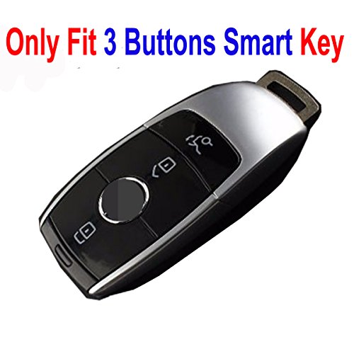 Coolbestda silicone 3 pulsanti Smart Key Fob case schermo remoto senza giacca per 2016 2017 W213 Mercedes Benz Classe E E200 e300 E350 C-class, 2Pcs Black