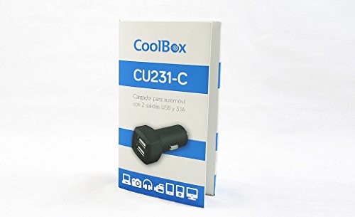 CoolBox FALCOOUX231C Auto Black mobile device charger - Mobile Device Chargers (Auto, Universal, Cigar lighter, Contact, Black, 12 - 24)
