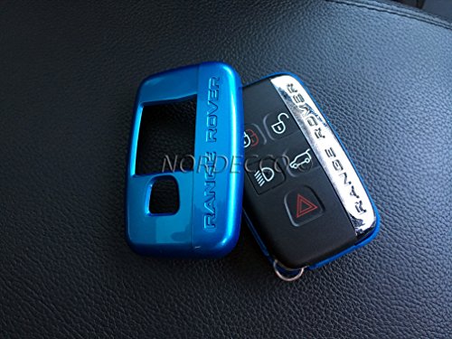 Coperchio di plastica ABS di alta qualità 2 pezzi custodia protettiva per New 5 Button Smart Key Fob Protector case Range Rover Evoque Discovery Freelander sport Svr 2014 2015 2016 2017 (blu)