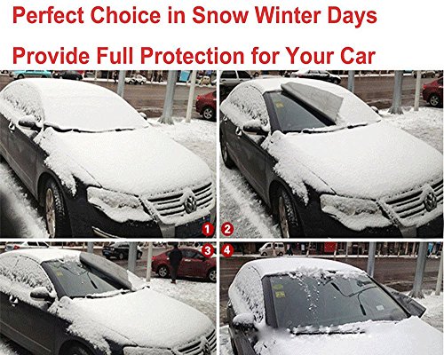 Copertura per parabrezza auto, protegge da neve, ghiaccio e sole, resistente al vento, doppio strato in lamina di alluminio spesso, adatto per auto, SUV, furgoni e la maggior parte dei veicoli