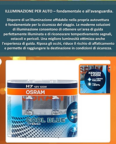 Coppia Lampade Osram 64210CBI H7 12V 55W Cool Blue Intense 4200K Xenon Look +20%