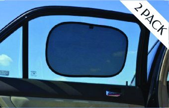 COPPIA TENDINE PARASOLE AUTO nere oscuranti universali per finestrini laterali - perfette per i bimbi - Robuste ed efficaci, proteggono i bambini in macchina dal caldo del sole e dal 97% dei raggi uv