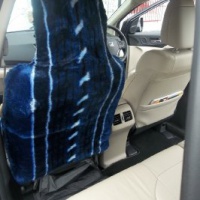 Coprisedili auto per Toyota Aygo in pelliccia a righe blu scuro solo 2 anteriori