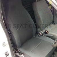 Coprisedili Auto VW Caddy Furgone in Tessuto Panno Nero - 2 Sedili Anteriori