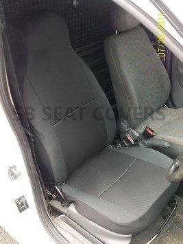 Coprisedili Auto VW Caddy Furgone in Tessuto Panno Nero - 2 Sedili Anteriori