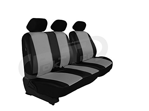 Coprisedili su misura, modellspezifischer Coprisedile sedile del conducente + 2 sedili passeggero in ecopelle in colore: grigio