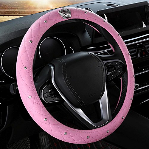 Coprivolante per auto Microfibra Coprivolante 37-38cm Coprivolante Solo donne , Pink , 38cm