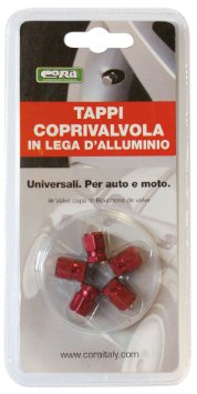 Cora 000120650 5 Pezzi Tappi Valvola Universali, Rosso