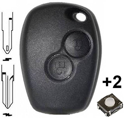 Cover guscio per chiave con telecomando, per Renault Clio, Megane, Laguna, Scenic, Twingo, Modus, con 2 pulsanti + 2 pulsanti da saldare