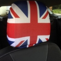 Cover per poggiatesta auto con bandiera Regno Unito - design realizzato in Yorkshire (2 pezzi)