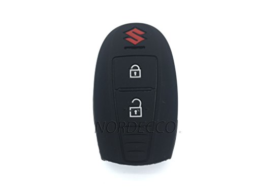 Cover portachiavi per chiave elettronica, per Suzuki Swift Sport Crosser, Vitara, SX4, modelli 2015, 2016, 2017, copertura in silicone con 2 tasti, colore nero