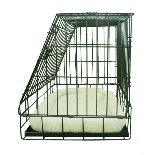 Crate Ellie-Bo Deluxe inclinato cucciolo gabbia pieghevole cane con non-Chew metallo vassoio in pile e Slant anteriore per auto, Piccolo, da 24 pollici, il nero