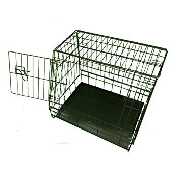 Crate Ellie-Bo inclinato cucciolo gabbia pieghevole cane con non-Chew vassoio di metallo con inclinato anteriore per auto, media, da 30 pollici, il nero