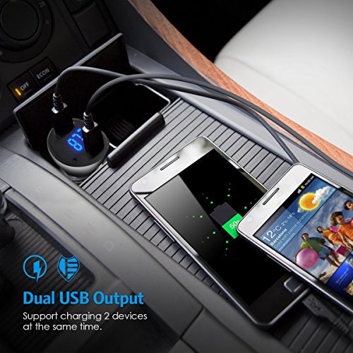 criacr trasmettitore FM Bluetooth, Adattatore di Bluetooth di auto, lettore MP3 di auto, Kit di Appello Mani Libere, con 2 porte di ricarica USB (5 V 2.4 A e 1 a) per iPhone x/8/7/6, Samsung