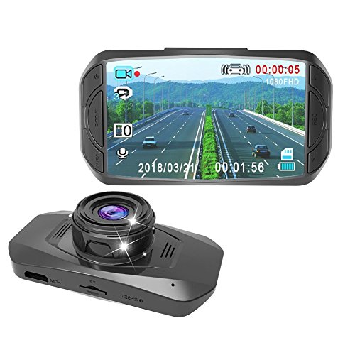 Cuagain 1080p Full HD Cam telecamera auto cruscotto 170 ° grandangolare 6,9 cm LCD per cruscotto con Sony sensore HD visione notturna loop recording parcheggio monitor con scheda da 16 GB