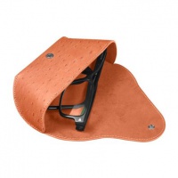 Custodia da cintura per occhiali semirigida - Vero cuoio di struzzo - Pelle