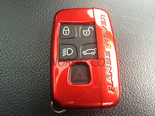 Custodia in ABS di alta qualità In Plastica Rigida, 2 Pezzi, per nuova smart key Fob a 5 Pulsanti per Range Rover Evoque Discovery Freelander Sport 2014, 2015, 2016 (Rosso)