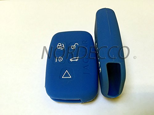 Custodia in silicone per telecomando chiavi auto, sottile, 5 tasti, colore blu